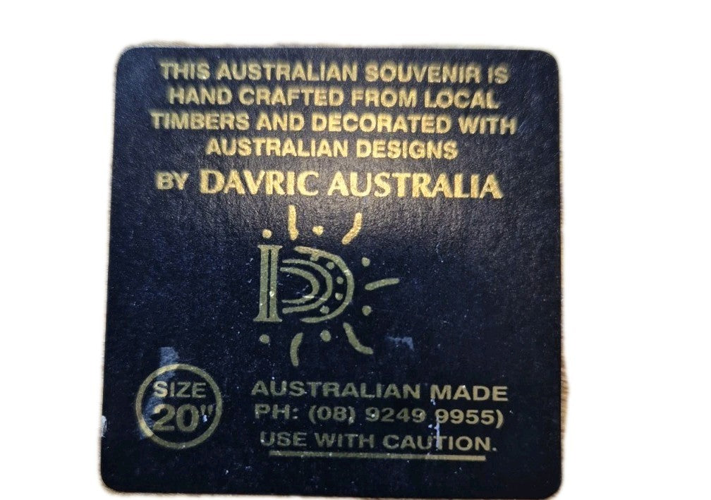 Australian Made Davric Boomerang Hand Crafted & Painted Aboriginal SIZE 206