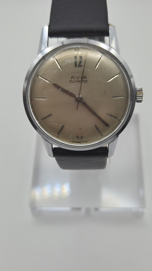 Avia Mens Olympic Swiss Made Vintage Mechanical Watch1