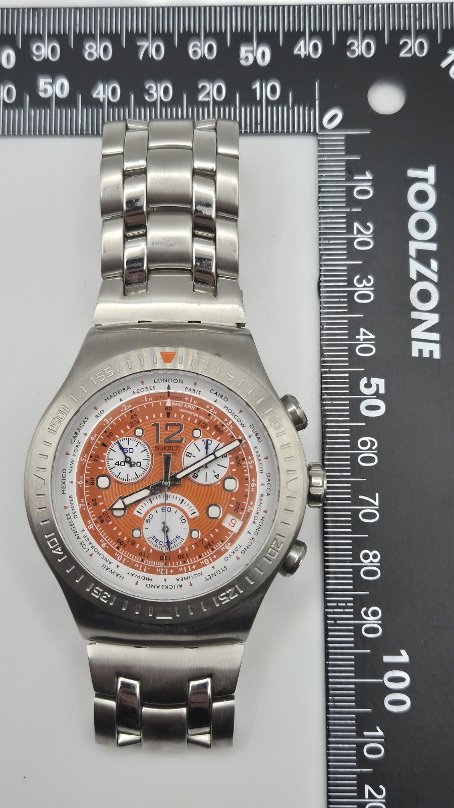 Swatch Irony Chronograph Get Fly Arancione YOS415G Orange Steel12