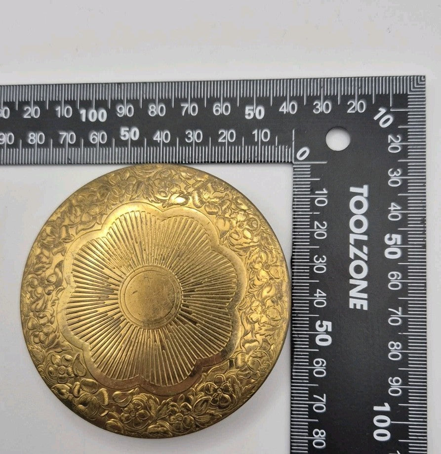 vintage gold toned powder compact4