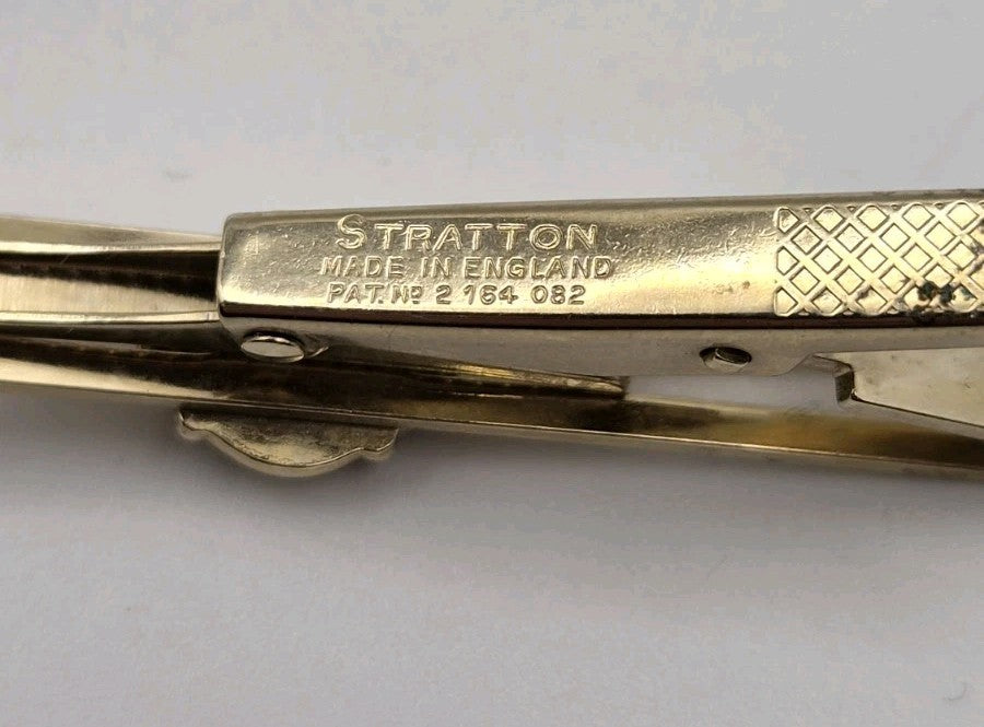 Vintage Stratton Gold Plated English Made Tie Bar Clip - For Gents & Gentleman. 4
