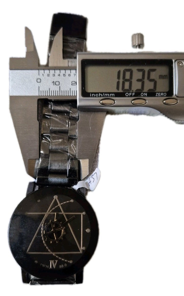 Geometric Designed JWH Black/Gold Tone Faceted Watch14
