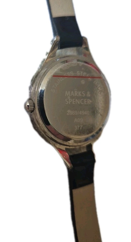 Marks & Spencer Women's Casual Quartz Watch with Black Faux Leather Strap4