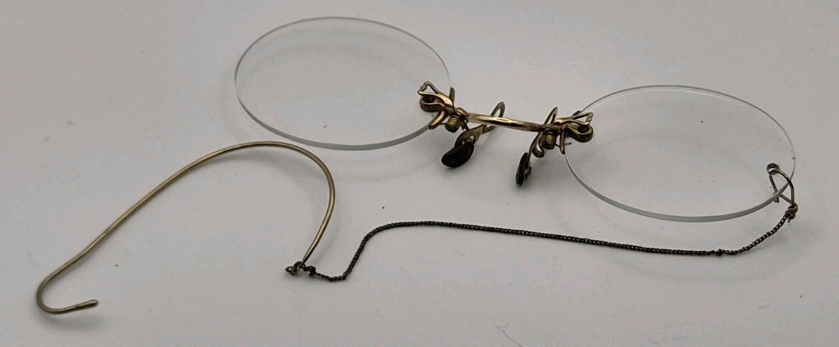 Vintage Glasses Spectacles Pince Nez 1900s Antique Gold Tone9
