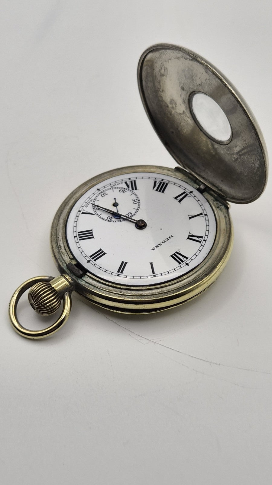 vintage Medana half-hunter pocket watch Working8