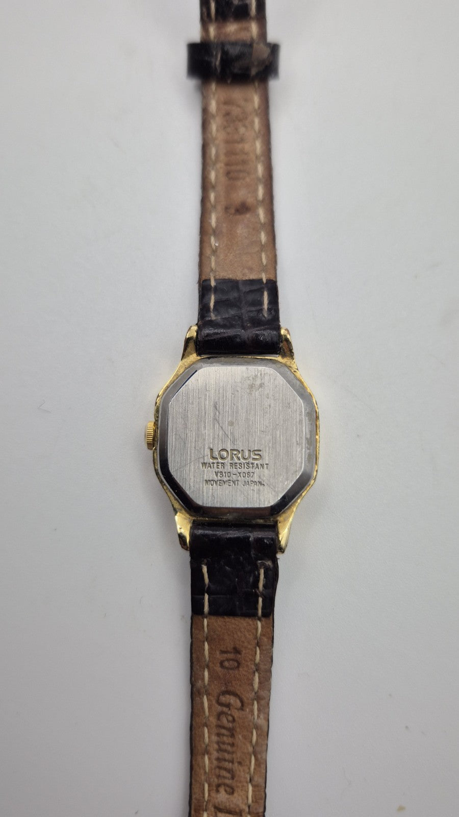 Ladies Lorus Octagonal Watch With Dark Brown Strap13