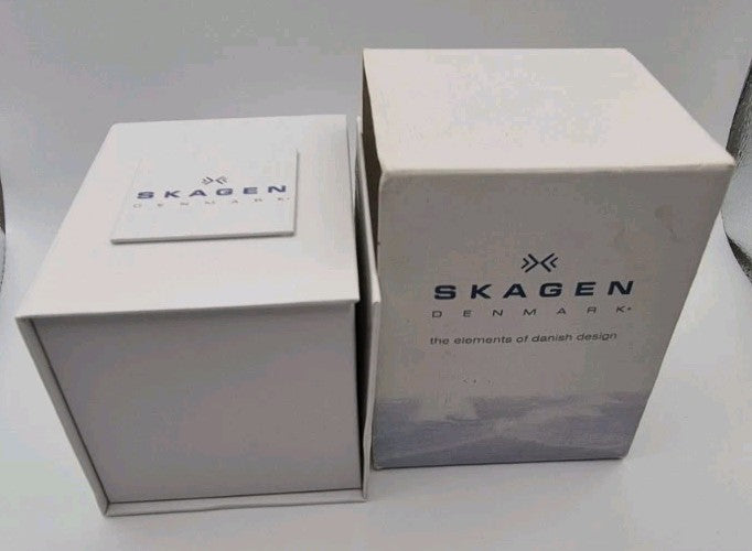 Skagen Denmark 233XLTTN Titanium Blue Dial Mesh Quartz Watch Date  Box10