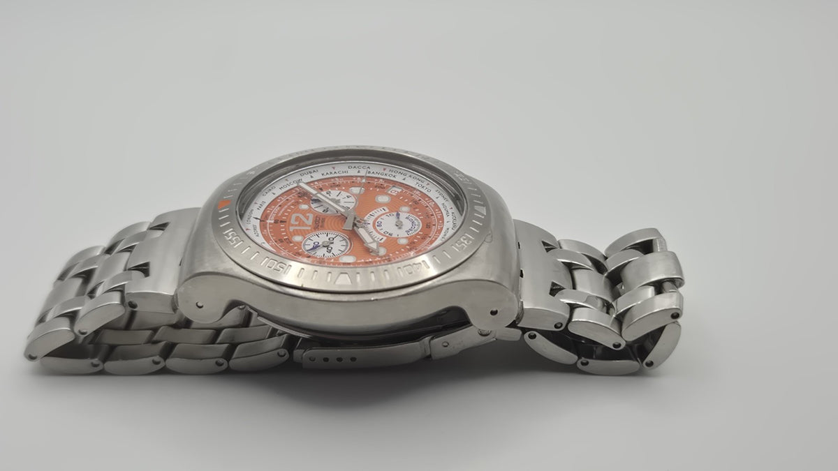 Swatch Irony Chronograph Get Fly Arancione YOS415G Orange Steel6