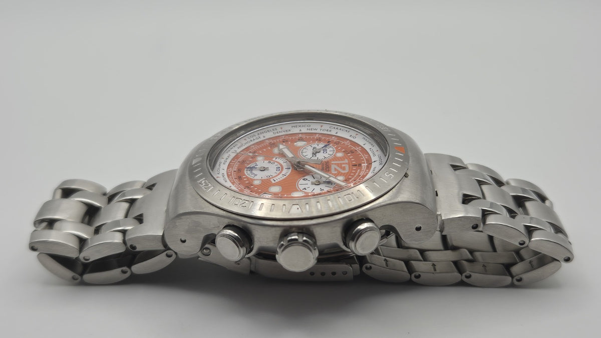 Swatch Irony Chronograph Get Fly Arancione YOS415G Orange Steel7