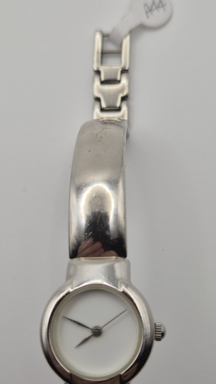 St Michael M & S ladies silver tone bangle wrist watch with new battery9