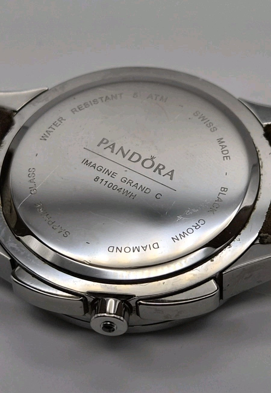 Genuine Pandora Watch Imagine Grand C Silver/White with Ceramic Bezel - 811004WH14