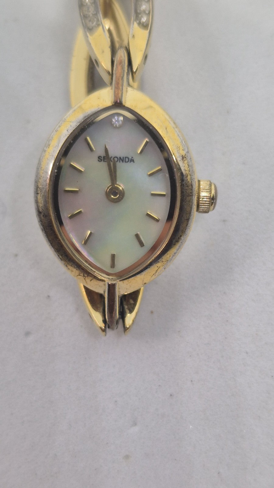 Ladies  Sekonda Teardrop Face Gold Strap Watch0