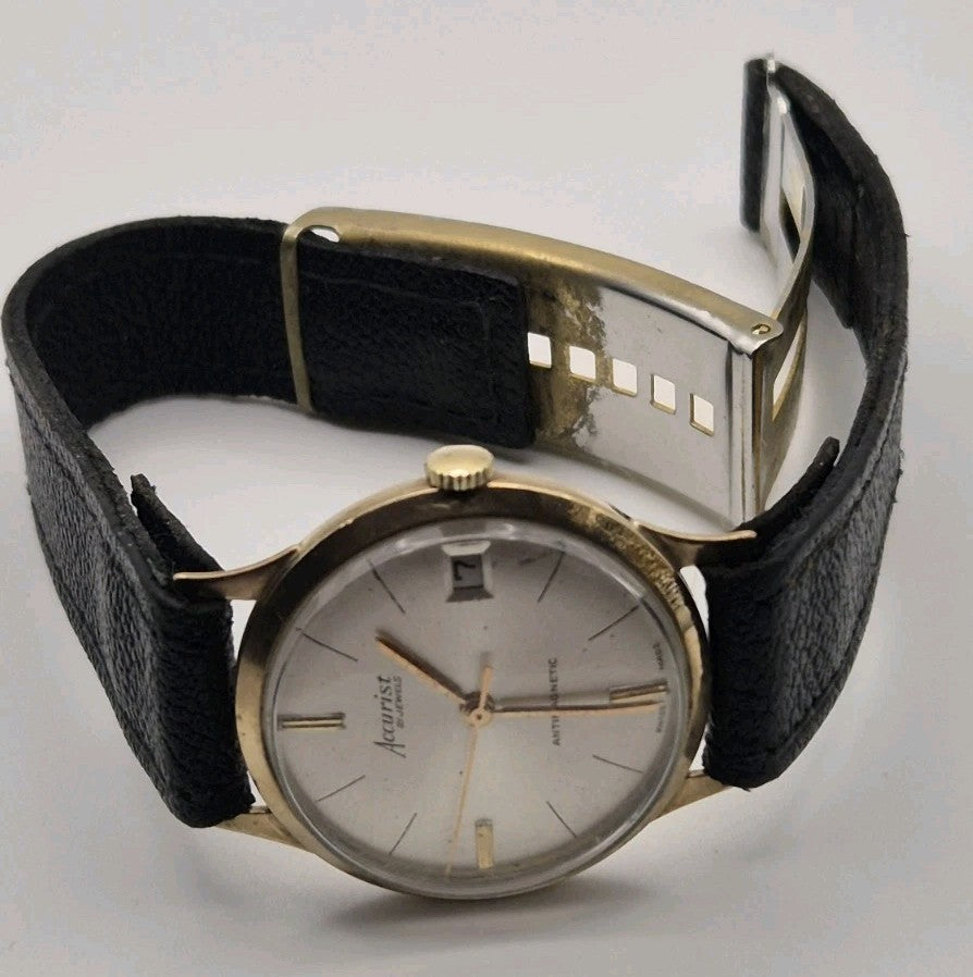 Accurist 1960s 9 Carat Gold Watch,  date, 21 Jewels, Working, Swiss Made9