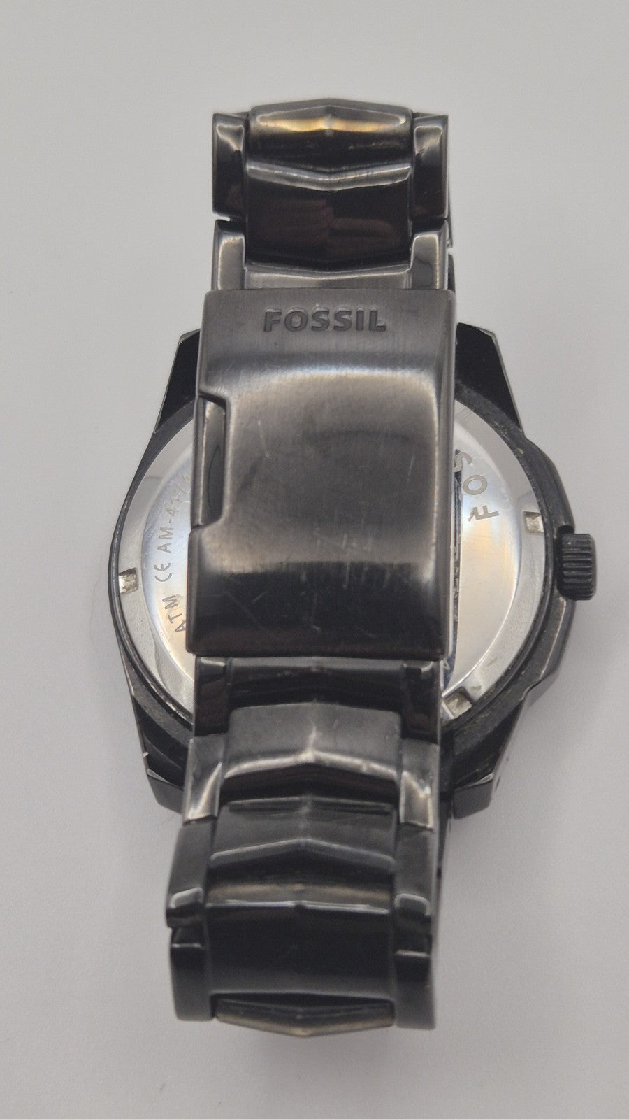 Fossil Men AM4174 Fashion Date Black Stainless Steel Quartz Watch4
