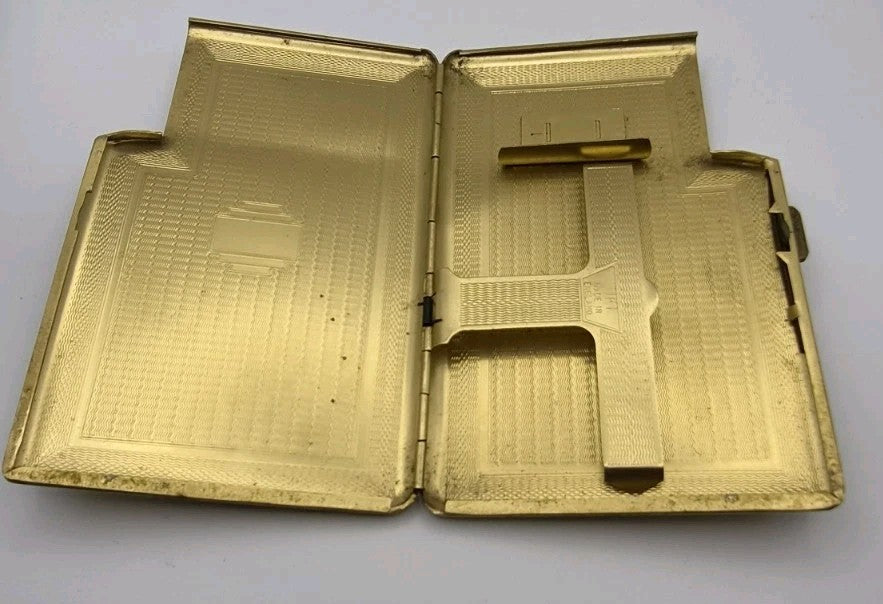 vintage gold-toned metal  cigarette case4