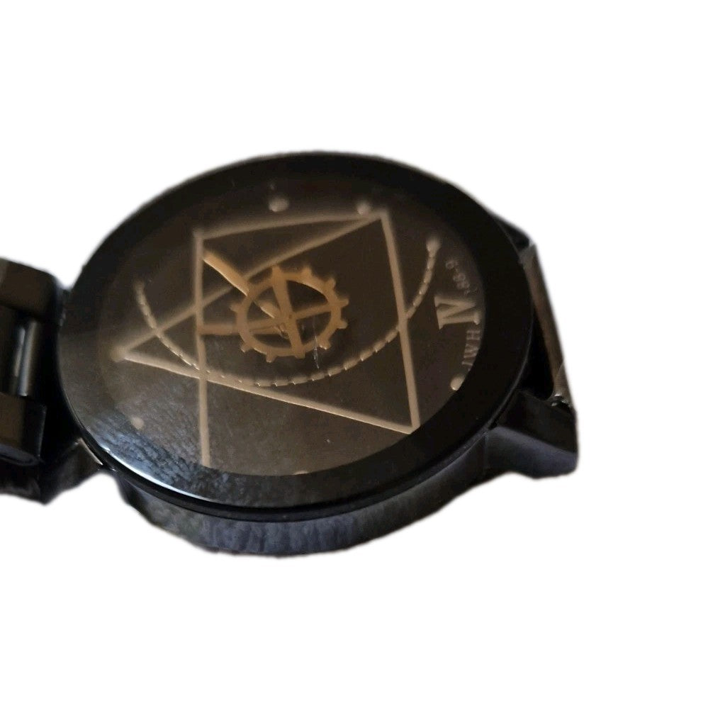 Geometric Designed JWH Black/Gold Tone Faceted  Watch11