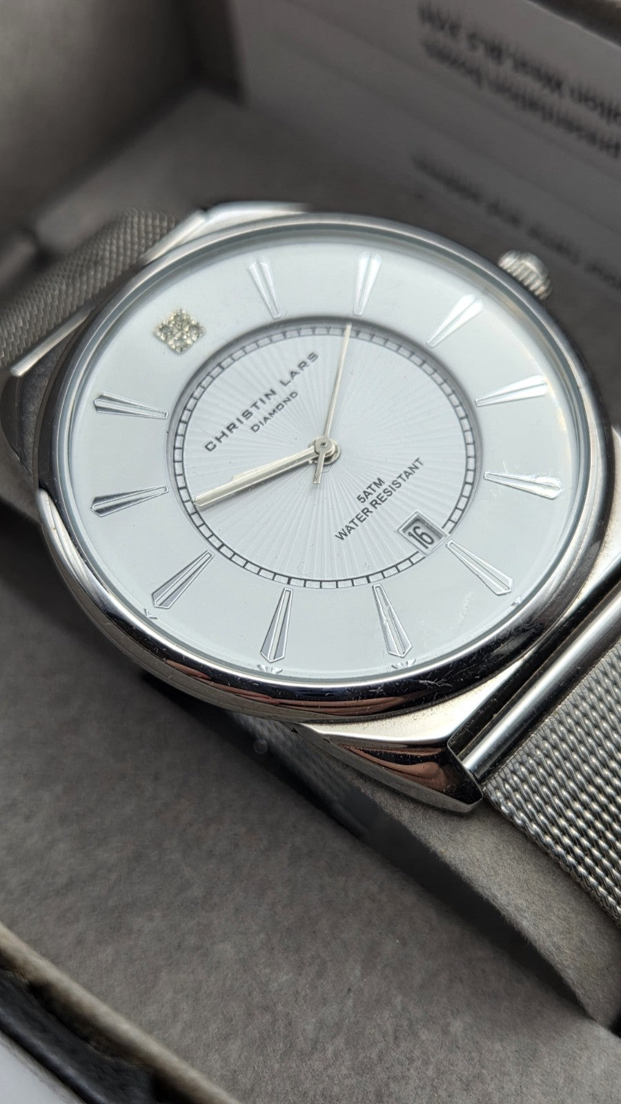Christin Lars Diamond men's quartz dress watch3