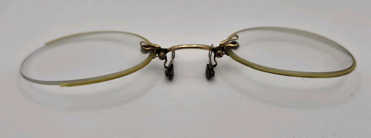 Vintage Glasses Spectacles Pince Nez 1900s Antique Gold Tone7