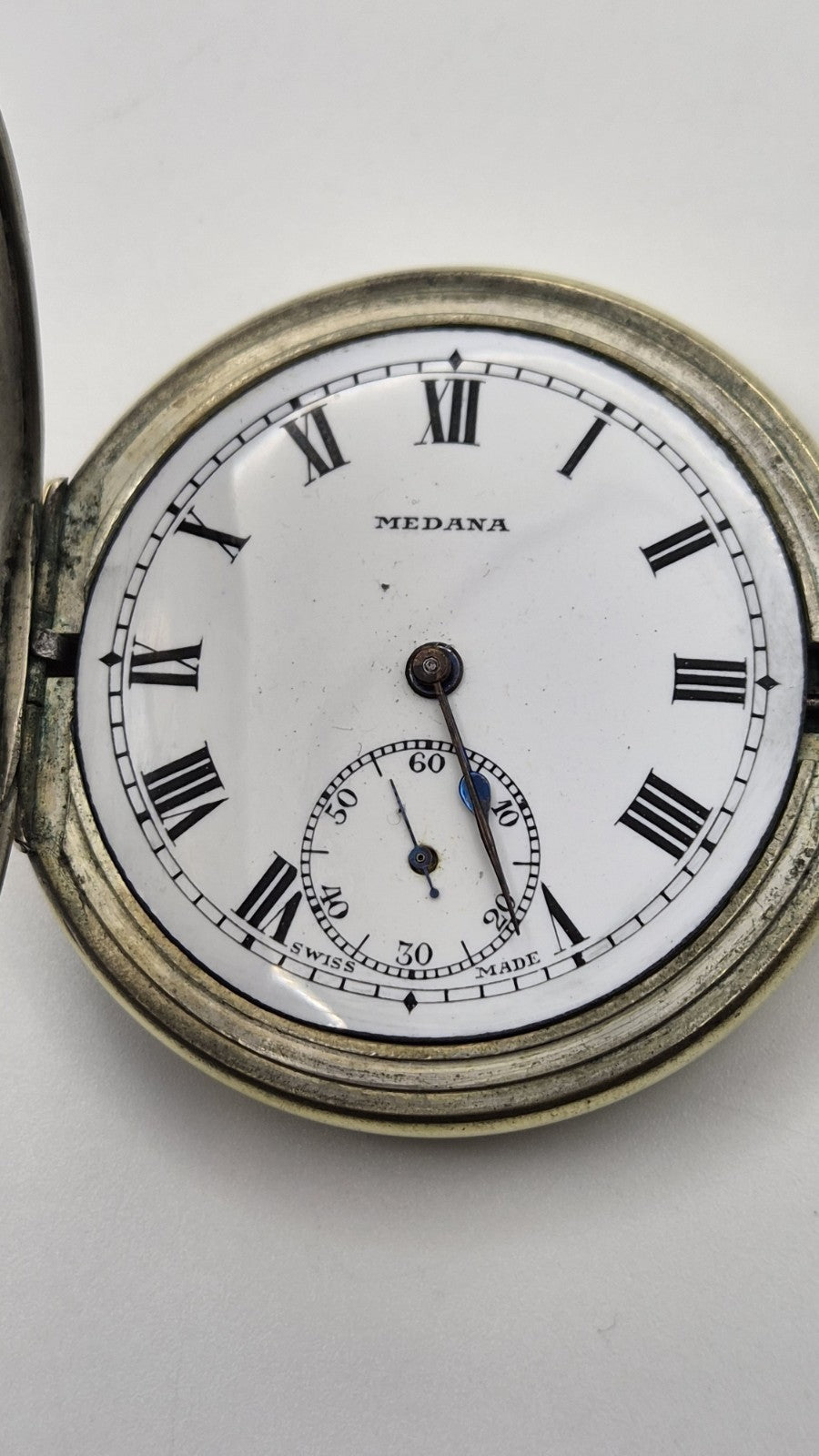 vintage Medana half-hunter pocket watch Working7