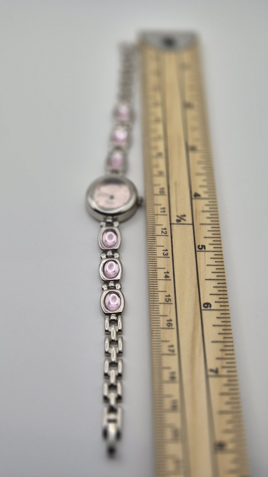 Ladies QUARTZ WRISTWATCH WITH PINK STONE STRAP AND MATCHING BRACELET IN A...19