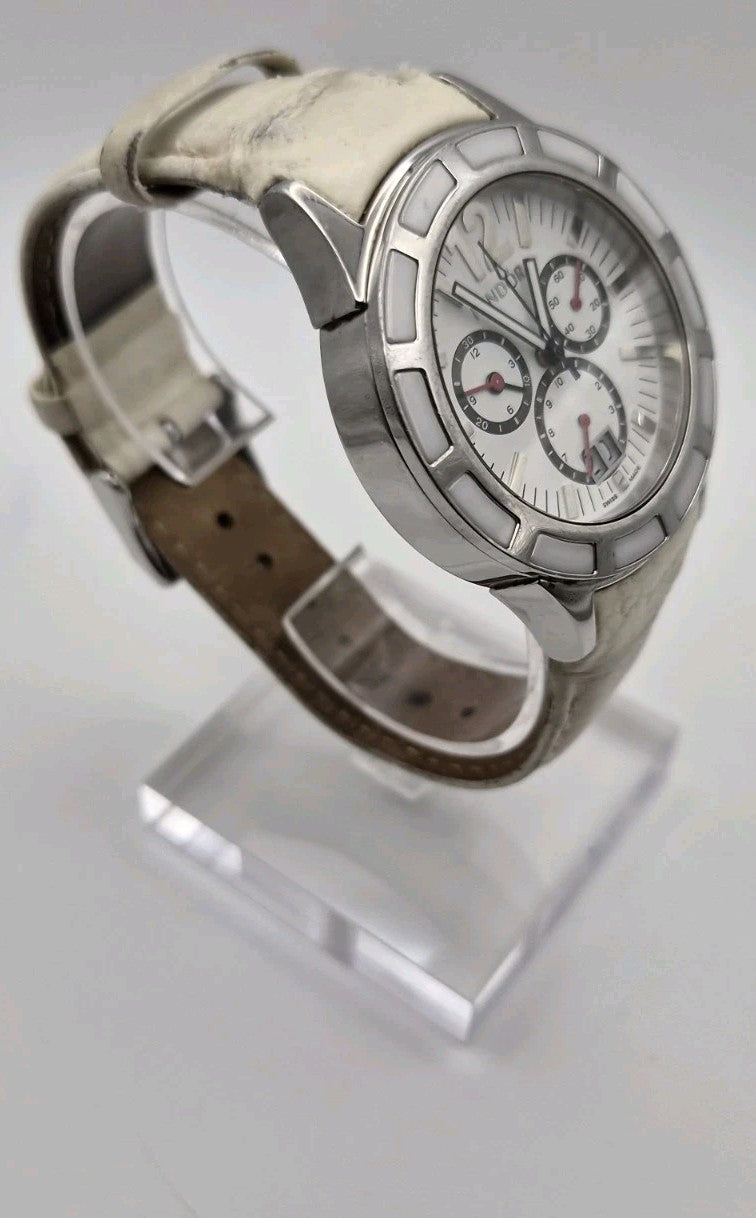 Genuine Pandora Watch Imagine Grand C Silver/White with Ceramic Bezel - 811004WH3