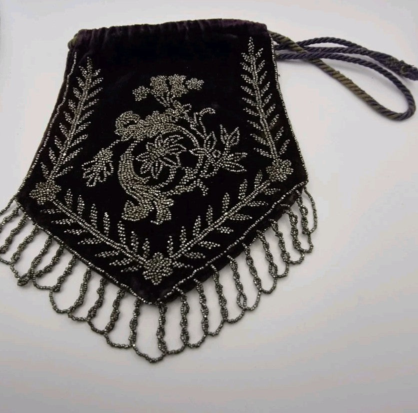 antique Victorian drawstring reticule4