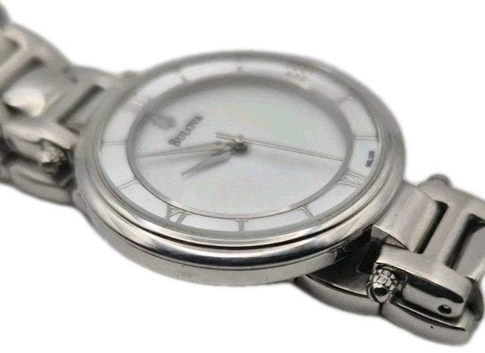 Ladies Bulova Dress Watch 96L185 Pearl Dial Steel 4