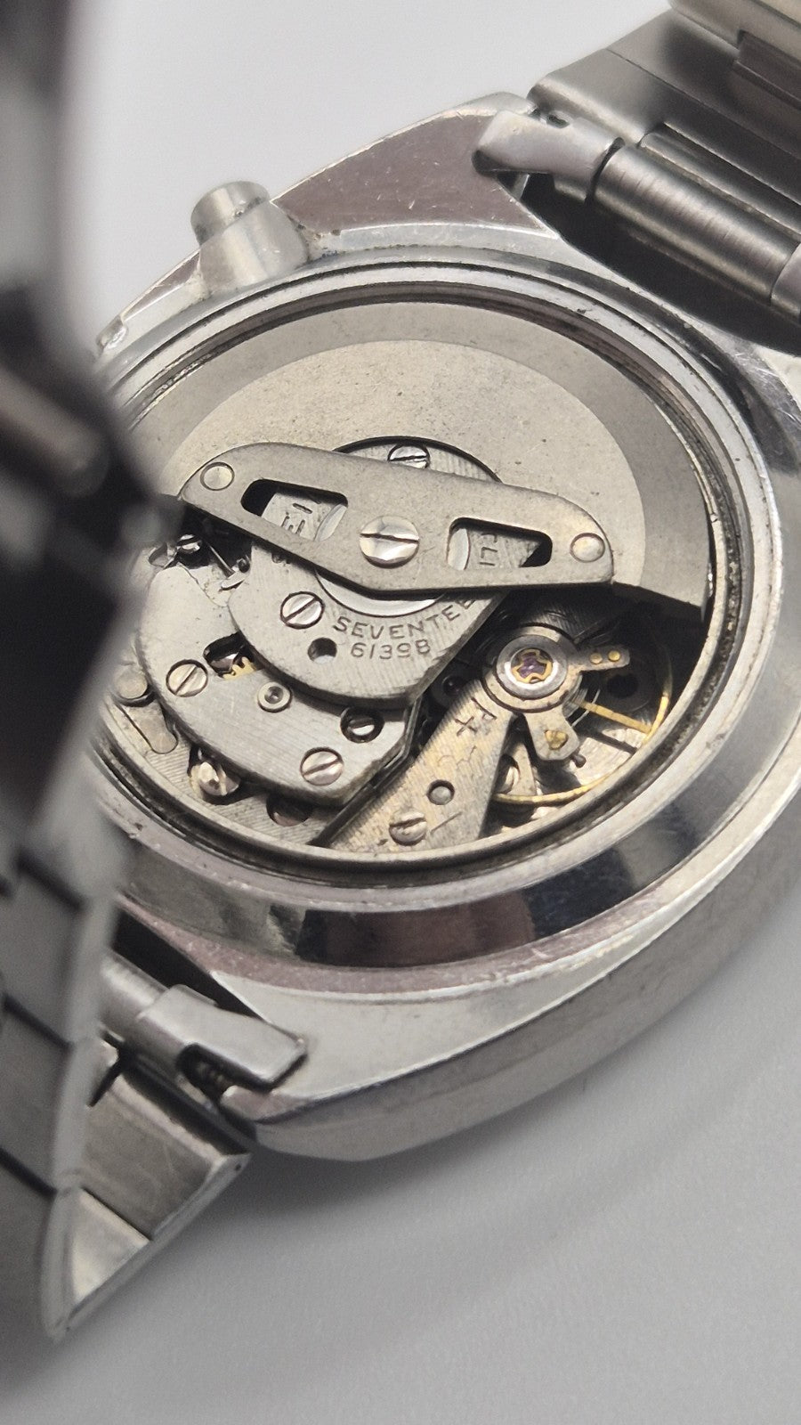 seiko 6139-6002 chronograph pogue.SILVER rare Original Dial 19