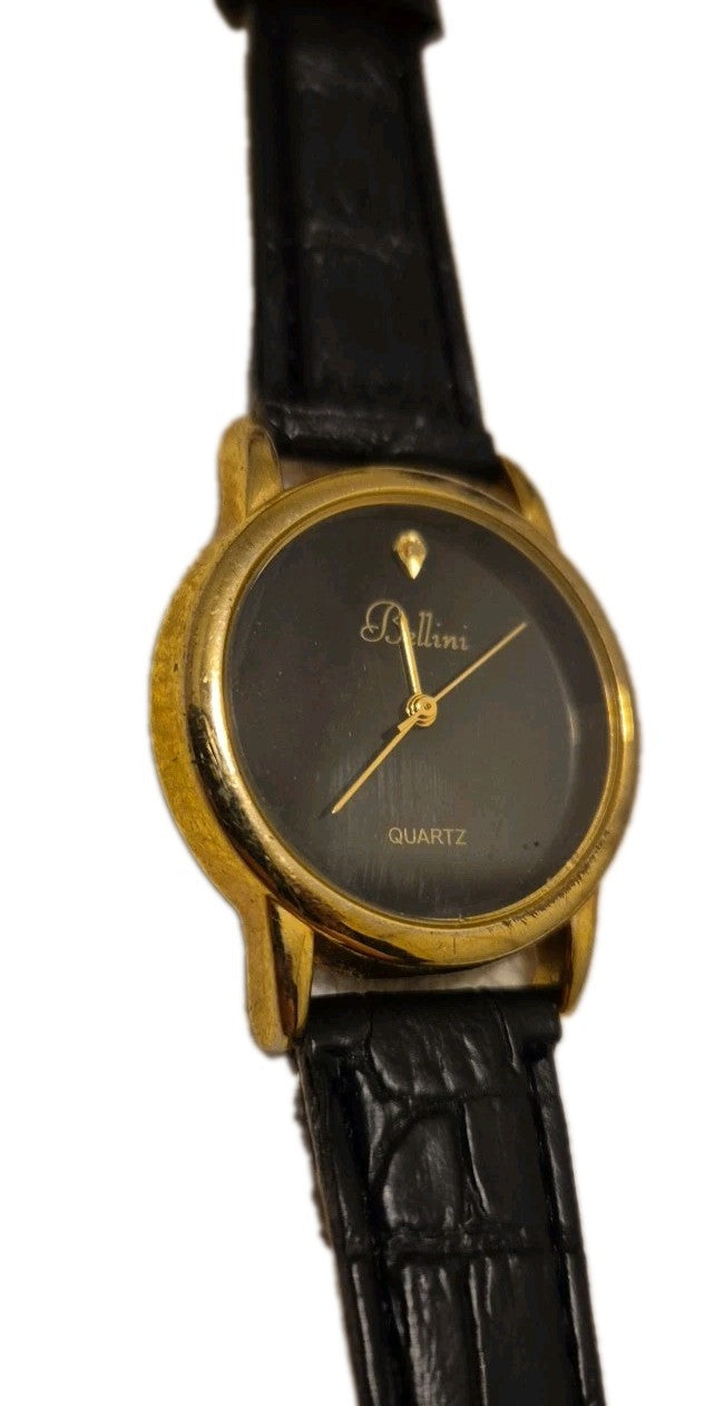 Gold Coloured Black Faced BELLINI Ladies Quartz Watch2