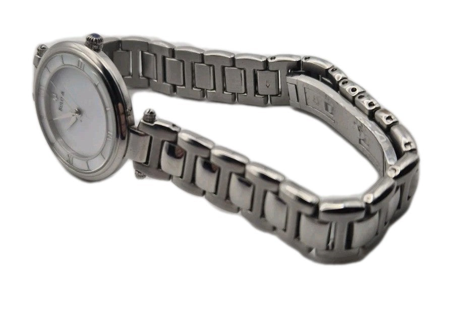 Ladies Bulova Dress Watch 96L185 Pearl Dial Steel 9