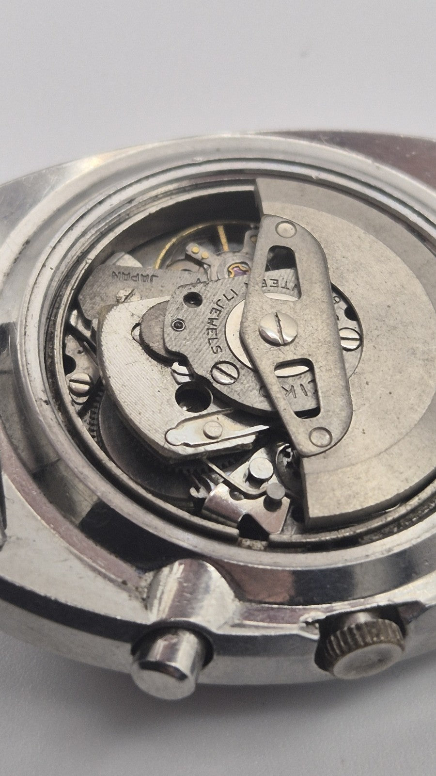 seiko 6139-6002 chronograph pogue.SILVER rare Original Dial 17