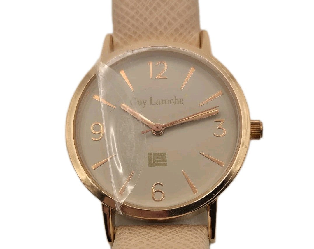 Ladies Guy Laroche Rose Gold/Blush And Matching Necklace0
