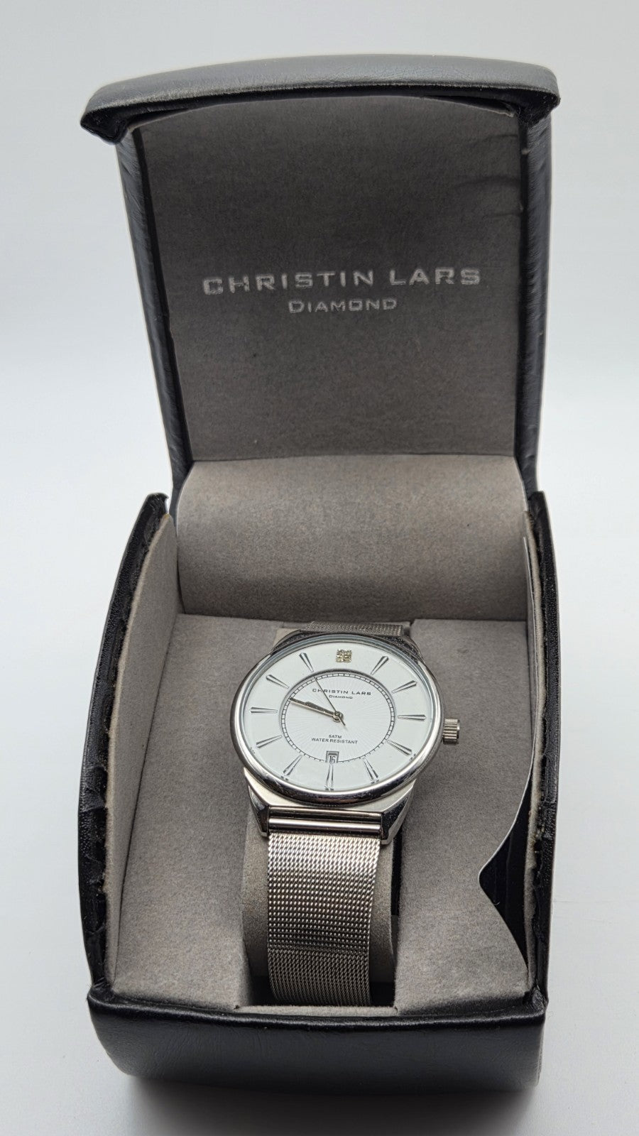 Christin Lars Diamond men's quartz dress watch0