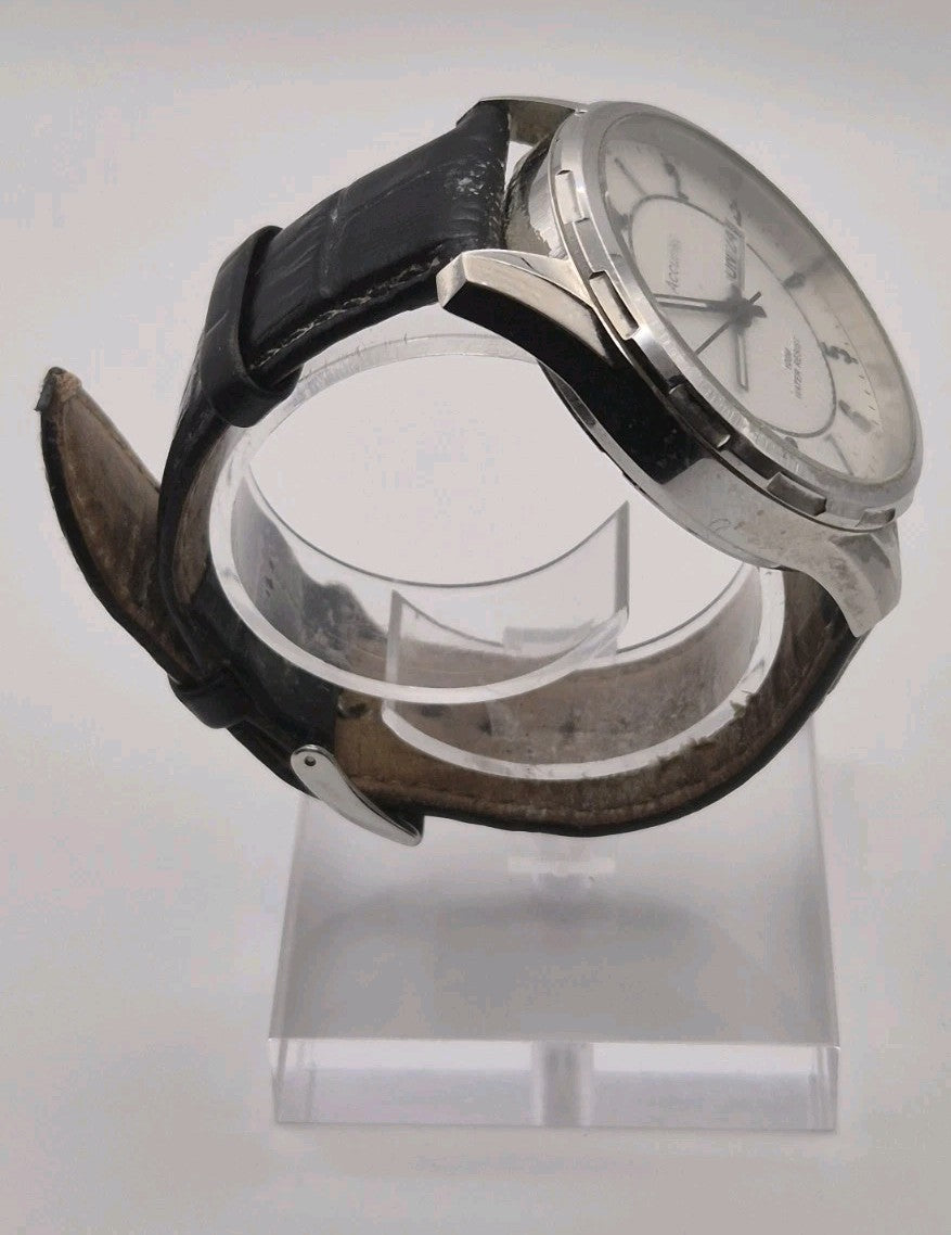 Accurist Men’s Analogue Day/Date Quartz Black Leather Strap Watch 1U05 MS990W2