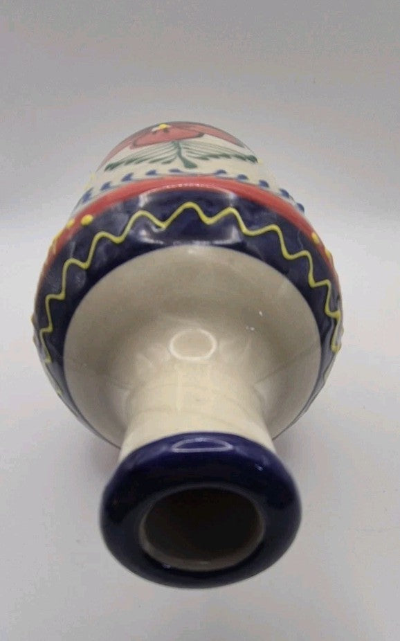 Colourful Pedraza Spain, Studio Pottery Hand Painted Ceramic Bottle4