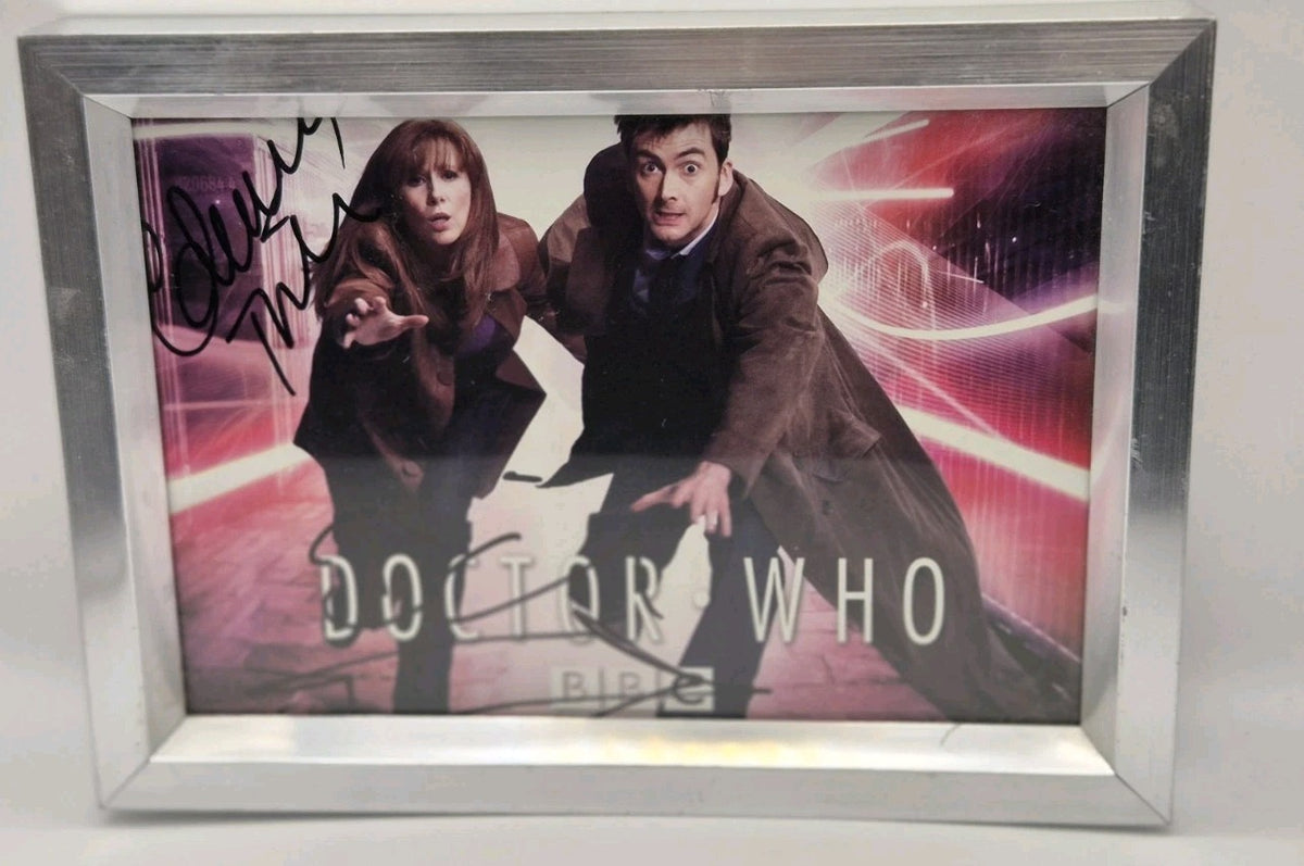 Framed promotional photograph of the Tenth Doctor (played by David Tennant) and0