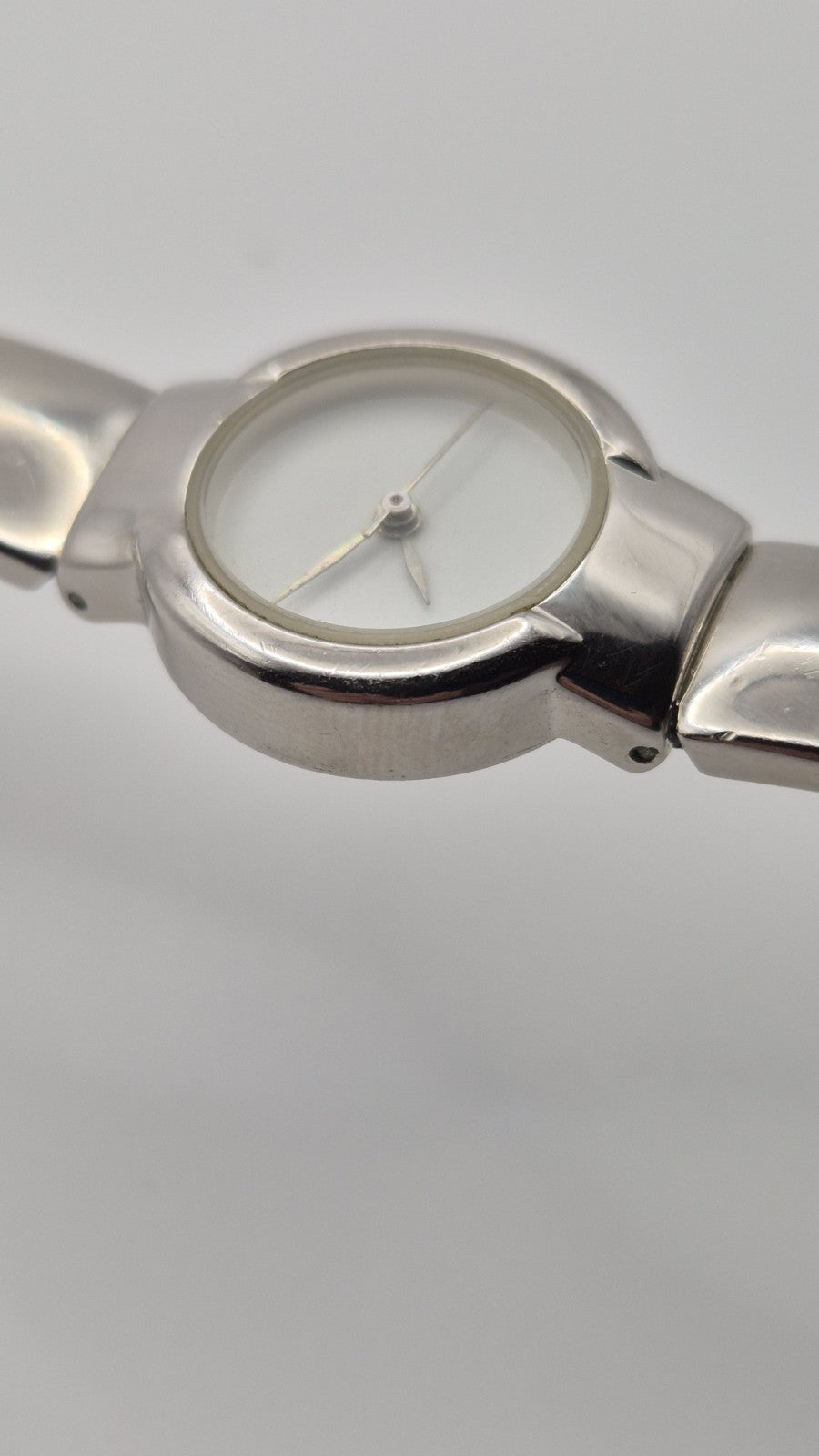 St Michael M & S ladies silver tone bangle wrist watch with new battery10