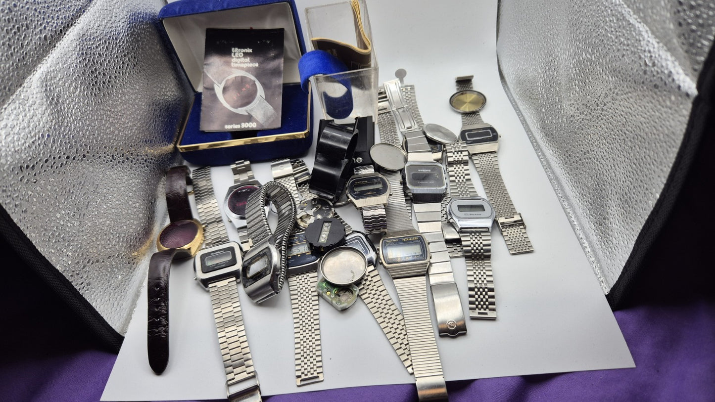 vintage digital watch joblot spares0