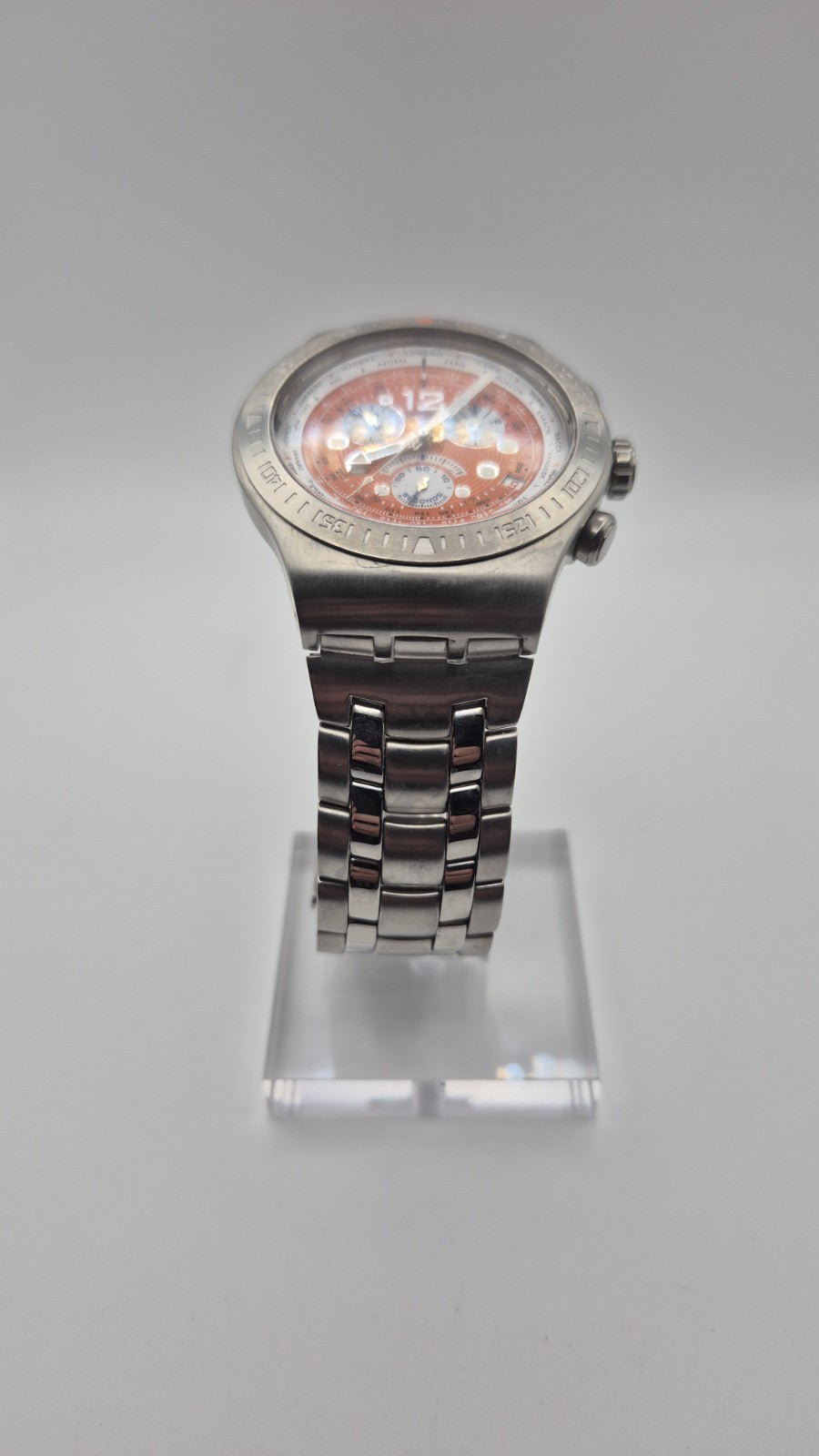 Swatch Irony Chronograph Get Fly Arancione YOS415G Orange Steel1