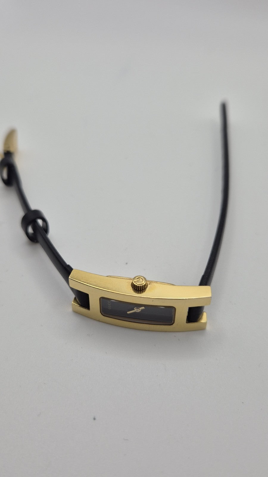 Gucci 3900L Gold Black Qz Women's Watch Vintage Used Working13