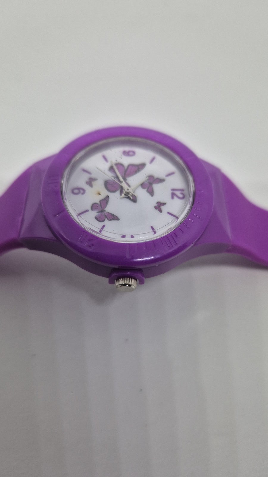Pink Silicon Rubber Strap Butterfly Dial Watch Wrist7