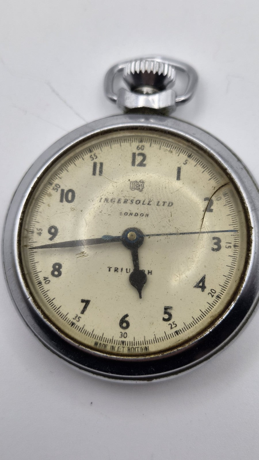 vintage Ingersoll Triumph manual-wind pocket watch. Working. 0