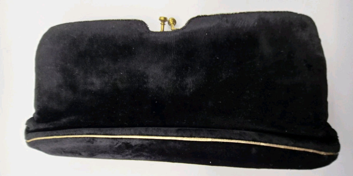 Vintage velvet kiss-lock clutch purse0