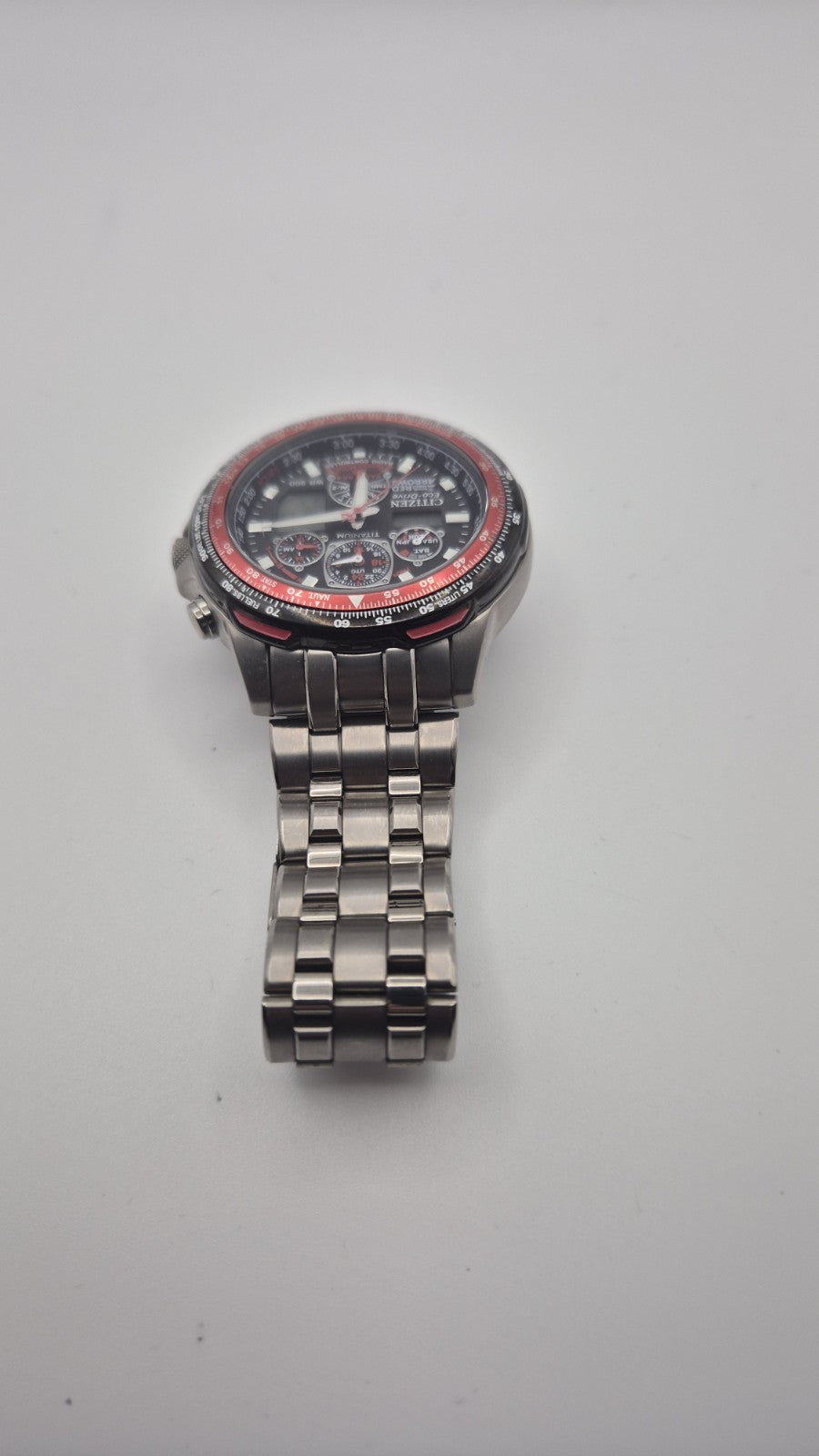 Citizen Red Arrows Skyhawk A.T watch featuring a Titanium case and bracelet12
