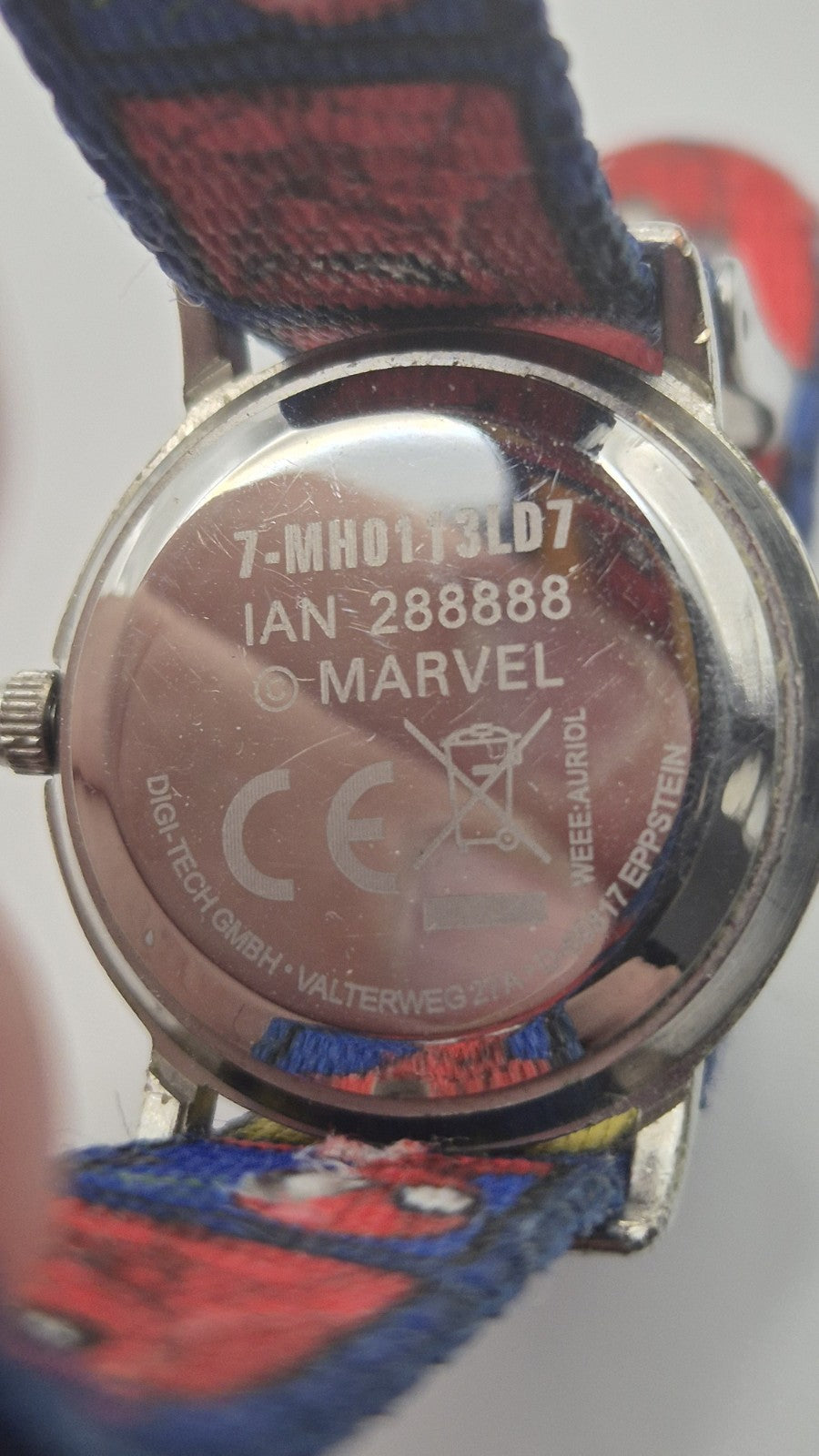Marvel Spider-Man kids watch featuring a blue nylon strap19