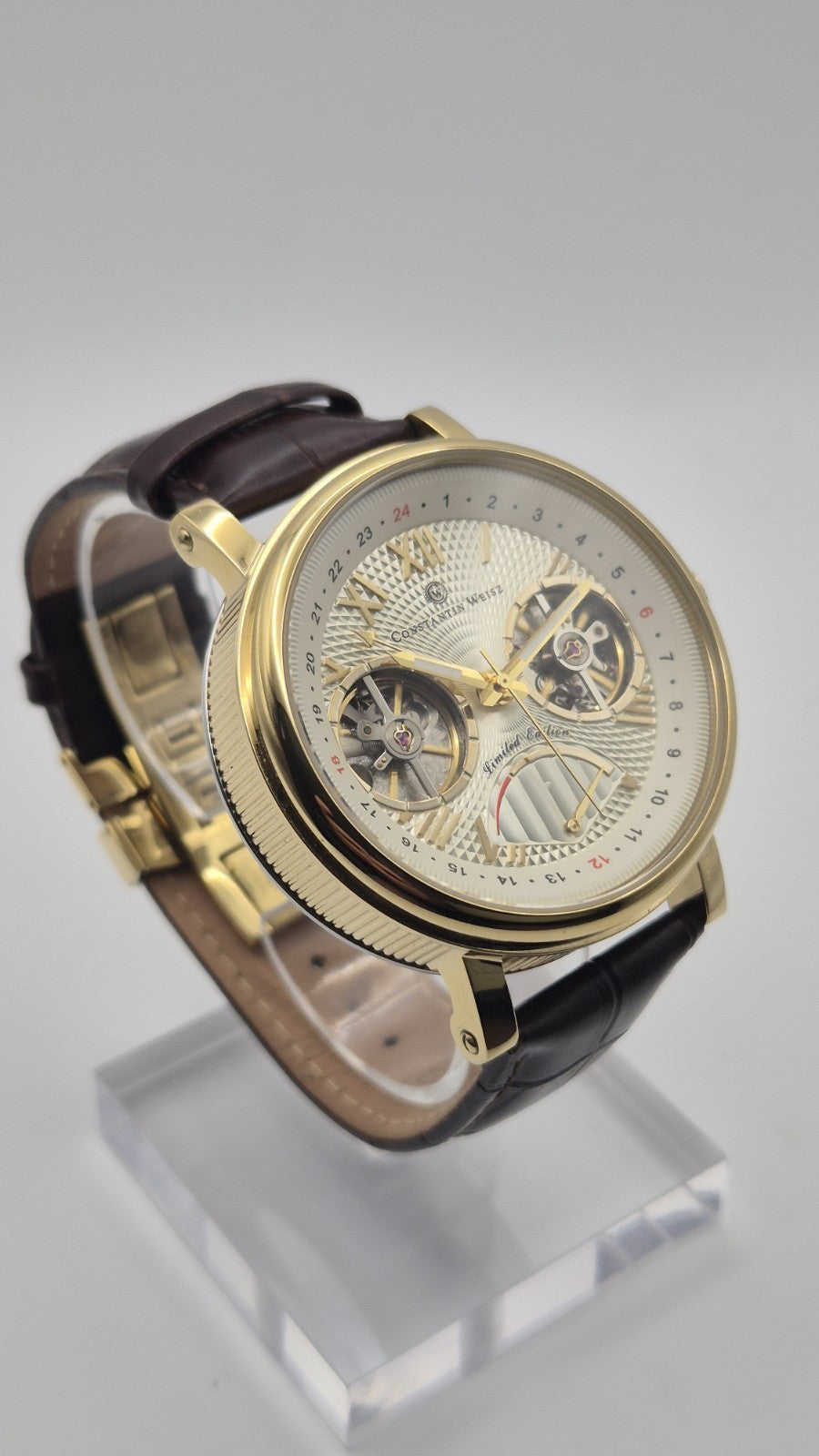 CONSTANTIN WEISZ LIMITED EDITION WRIST WATCH FEATURING A A GOLD PLATED CASE WITH2
