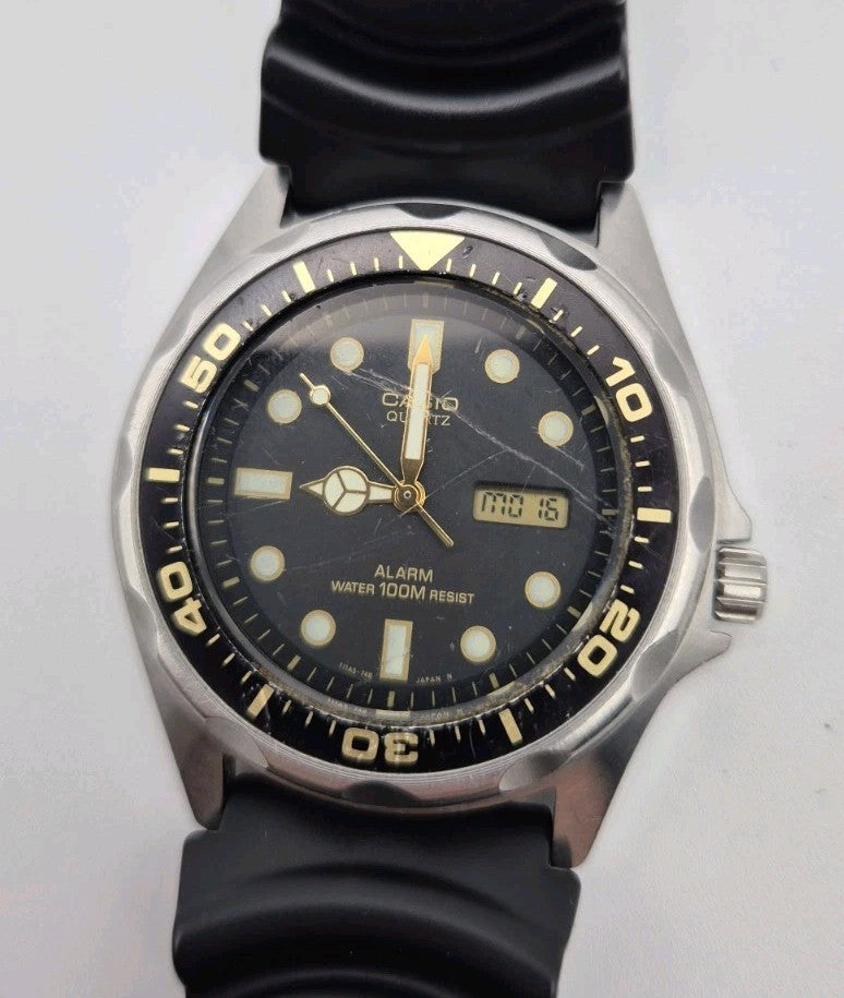 Casio MMA-200w 343  100M Divers Ana-Digi Men's  Watch Alarm WORKING0