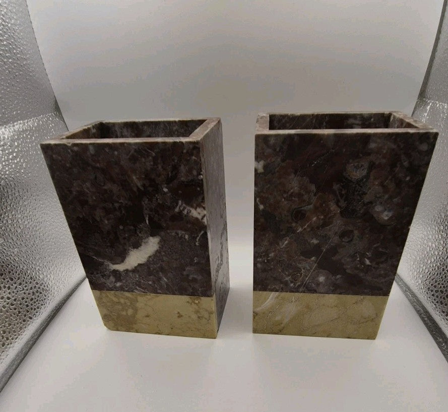 Art Deco marble mantel clock set with matching garniture vases12