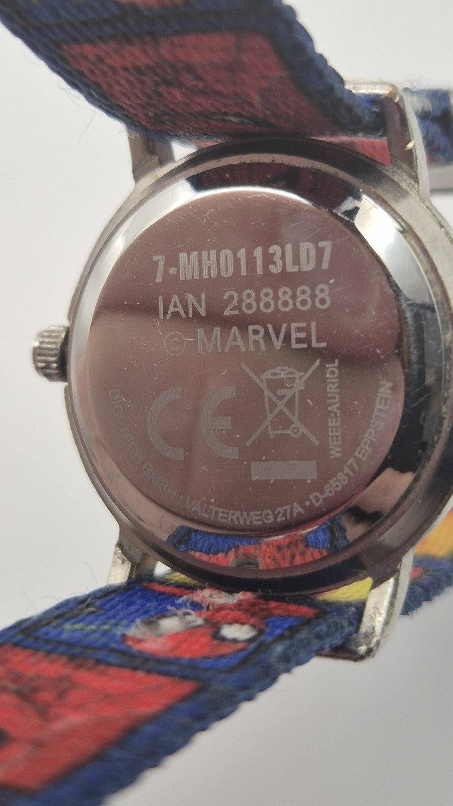 Marvel Spider-Man kids watch featuring a blue nylon strap16