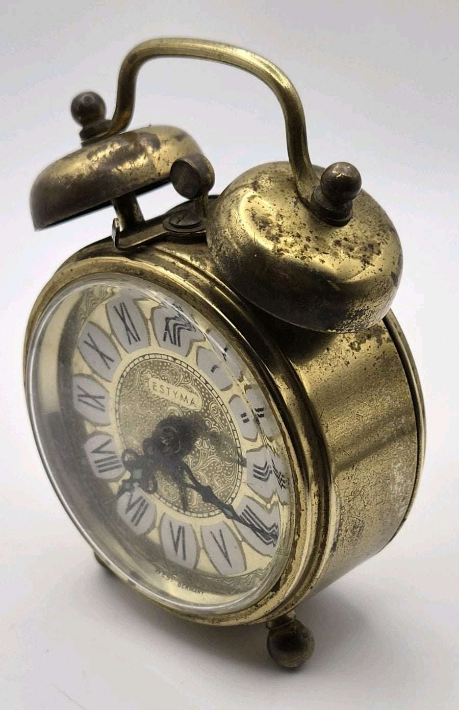 Vintage ESTYMA West German Mini Wind Up Alarm Clock6